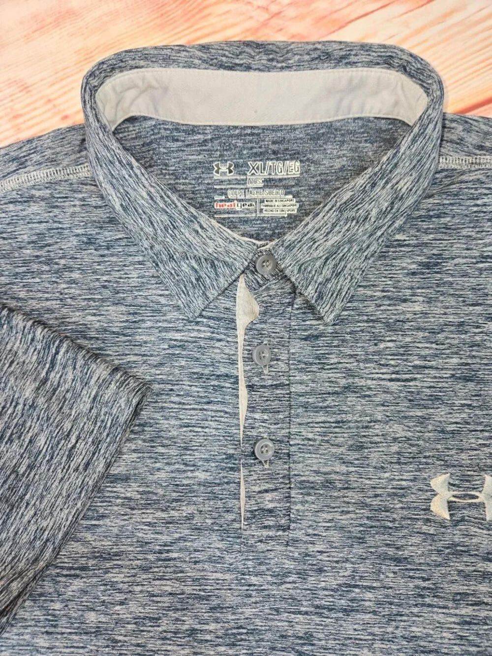 Under Armour Boys Loose Fit HeatGear Blue Polo Size XL ScentControl